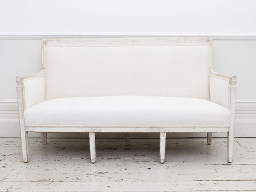 An Antique French Directoire White Painted Sofa