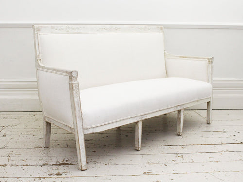 An Antique French Directoire White Painted Sofa