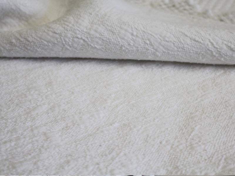 A 19th C White Pique Bed Cover with Pom Pom Trim