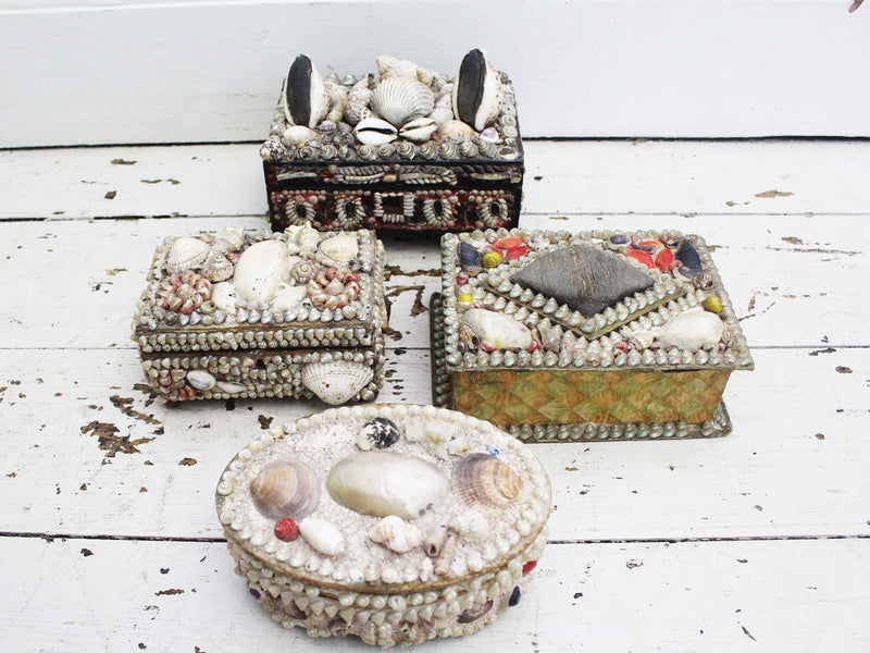 A Decorative Antique Shell Covered Box 4 of 4