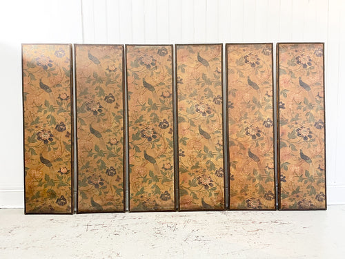 A Set of Six Antique French Birds of Paradise Panels