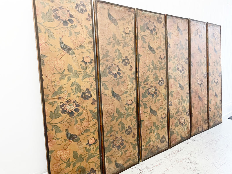 A Set of Six Antique French Birds of Paradise Panels