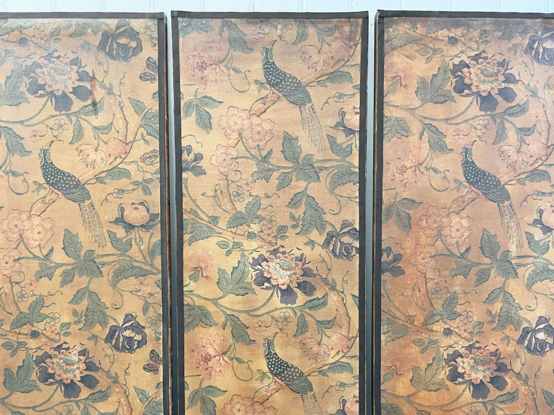 A Set of Six Antique French Birds of Paradise Panels