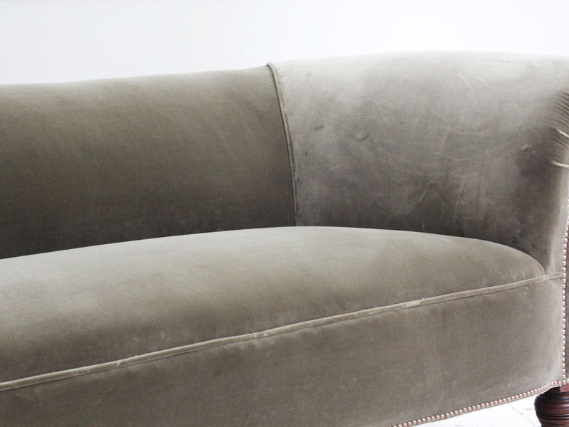 A 19th Century Small Chesterfield Sofa with Velvet Upholstery