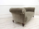 A 19th Century Small Chesterfield Sofa with Velvet Upholstery