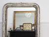 Large Antique French Mirror with Silver & Gold Frame