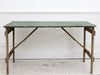 A 1930's Trestle Table with Original Paint Green Cream