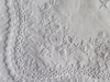 40cm Square Cushion - Antique French White on White Embroidered Lawn on Linen