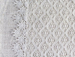 50cm Square Cushion - Antique French Lace on Chanvre