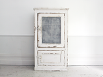 Antique White Painted French Cupboard with Mesh Front