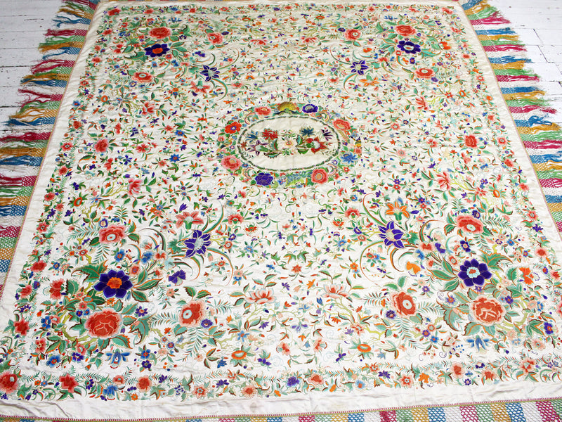 A Very Large Rare and Ornate Chinese Embroidery on Silk