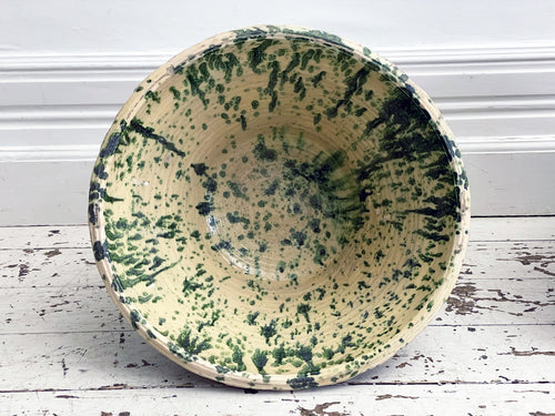 Two Large Decorative Italian Passata Pots with Green Decoration - Sold Separately