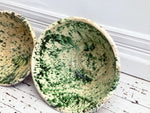 Two Very Large Decorative Italian Passata Pots with Green Decoration