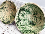 Two Very Large Decorative Italian Passata Pots with Green Decoration