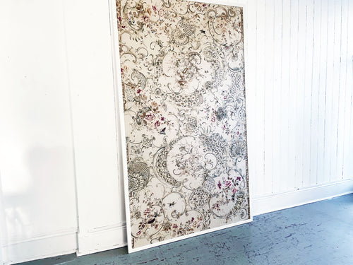 A Very Large 19th C French Framed Silk Embroidery on Linen - Antique French Textiles - Streett Marburg