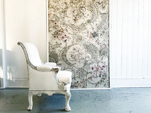A Very Large 19th C French Framed Silk Embroidery on Linen - Antique French Textiles - Streett Marburg