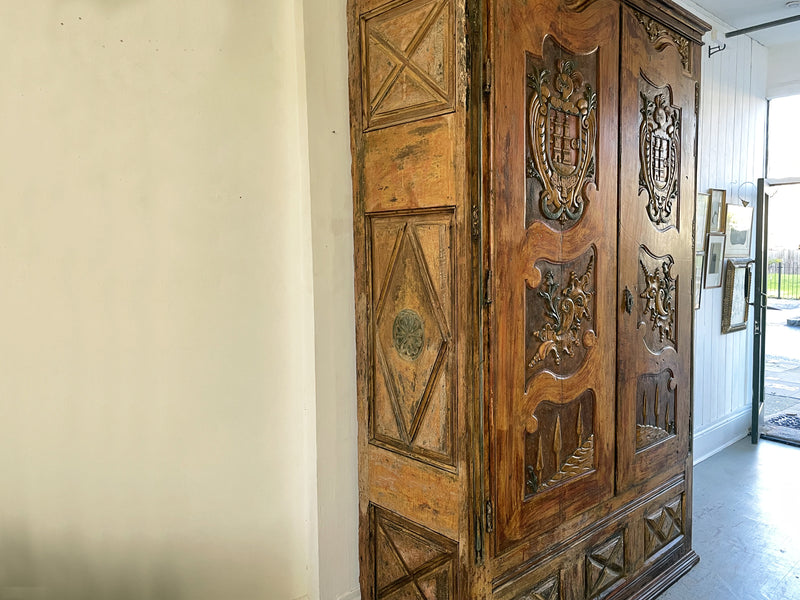 A Late 17th Century Spanish Armoire Bearing the Torres Family Coat of Arms - European Decorative Furniture uk - Antique Furniture uk - Decorative French Antiques - Streett Marburg