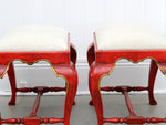 A 19th Century Pair of Scarlet Painted Stools