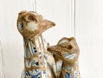 An Unusual Antique French Folk Art Ceramic Bird Sculpture