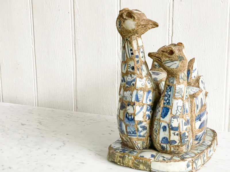 An Unusual Antique French Folk Art Ceramic Bird Sculpture