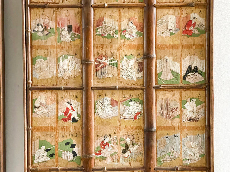 A Pair of Hand Painted 19th C Japanese Panels