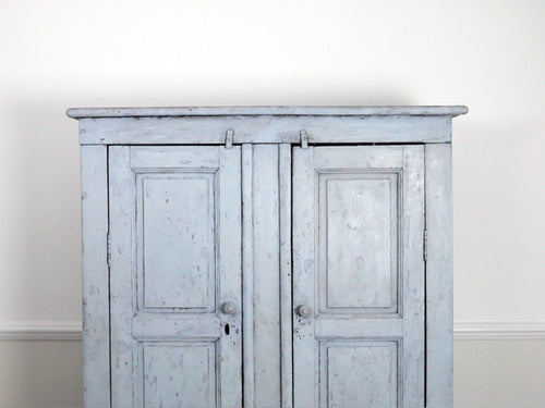 19th century French blue painted cupboard