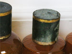 A set of French amber antique apothecary jars