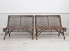 A Rare Pair 19th C French Arras Bench Love Seats with Claw Feet and Badges