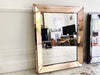 A Large French Amber 1940's French Cushion Mirror
