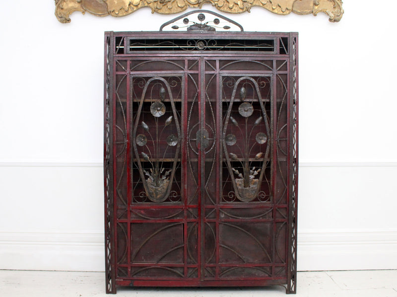 A 1920's Decorative Metalwork Art Deco French Cupboard