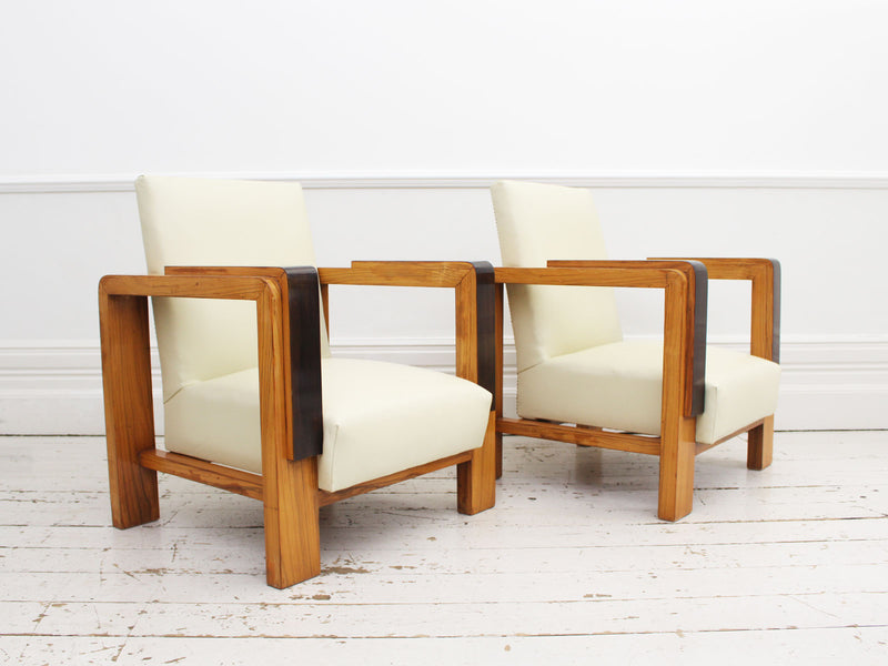 A Pair of Iconic Art Deco Armchairs by Lajos Kozma