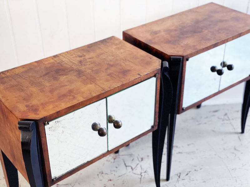 A Pair of 1930's French Art Deco Bedside Tables - Vintage Furniture London - Streett Marburg