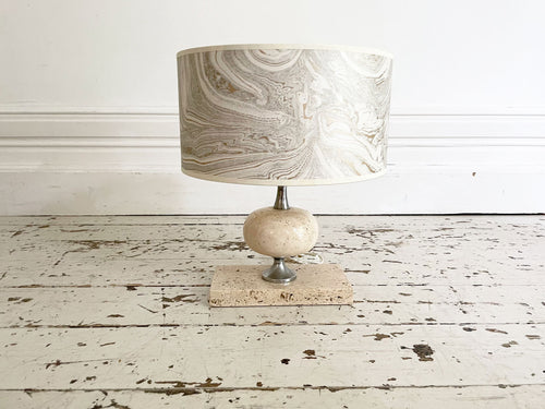 A 1970's Philippe Barbier Travertine Table Light