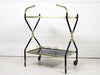 A chic 1970's French black & brass drinks trolley