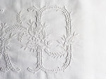AD Large Bolster Cushion - Antique French AD Monogram on Linen PB3