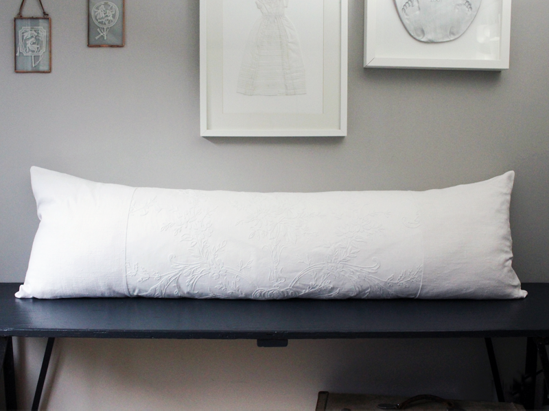 Bloster Example Image Bolsters - Antique French Piqué Bolster with White on White Embroidery ...