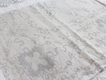Bolsters - Antique French White on White Cornely Embroidery on Linen Bolster P310