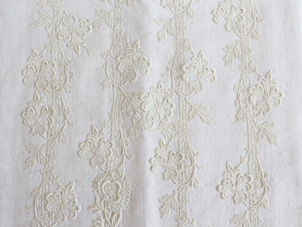 Bolsters - Antique French White on White Hand Appliquéd Embroidery on ...