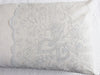 Bolsters - Antique French White on White scalloped Cornely Embroidery on Linen Bolster P320