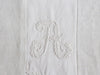 Small Bolster Monogrammed - Antique French White on White embroidered 'A' Cushion P317