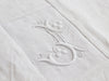 30cm Square Monogrammed Cushion - Antique French White on White Embroidered 'J' on Linen P326