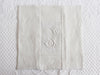 30cm Square Monogrammed Cushion - Antique French White on White Embroidered 'J' on Linen P326