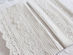 Bolsters - Antique French White on White Scalloping on Linen Bolster P312