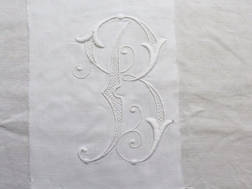 B Medium Bolster Cushion - Antique French 'B' Monogram PMB117