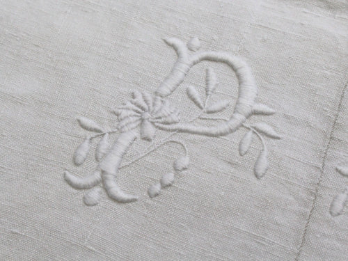 P 30cm Cushion - Antique French 'P' Monogram P30128