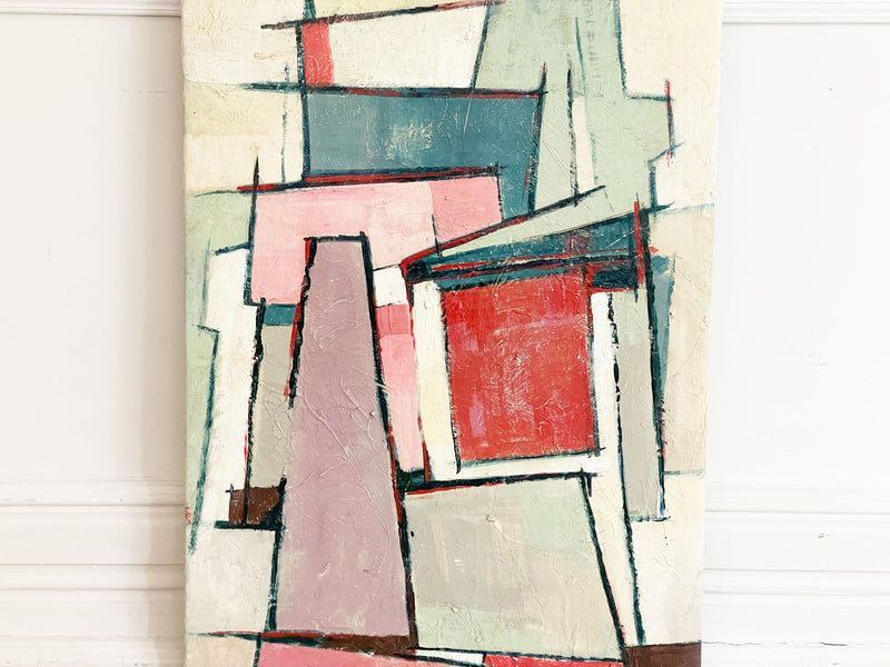 A Brightly Coloured 1970's Abstract Oil on Canvas from Florence School of Art