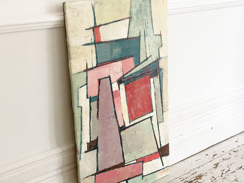 A Brightly Coloured 1970's Abstract Oil on Canvas from Florence School of Art