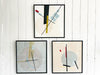 Three Contemporary Abstract Collage Artwork