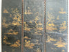 A Three Panel 18th Century Chinoiserie Leather Screen with Gilt Decoration
