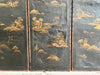 A Three Panel 18th Century Chinoiserie Leather Screen with Gilt Decoration